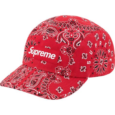 supreme red bandana dad hat